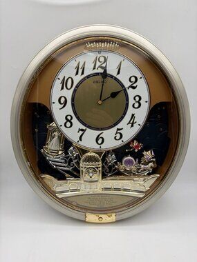 Seiko Melodies in Motion Musical Wall Clock QXM141SRH For Parts or Repair